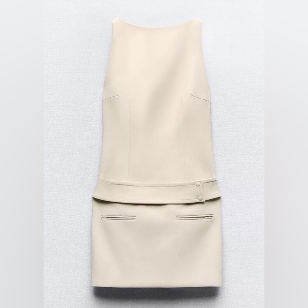 Zara Cream Sleeveless Dress